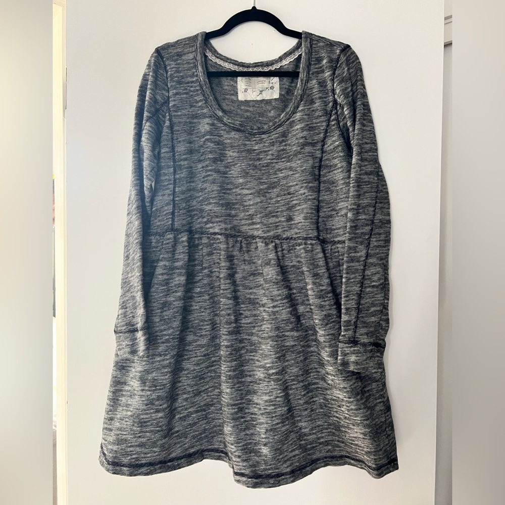 Anthropologie A-line dress, size XL, heathered black